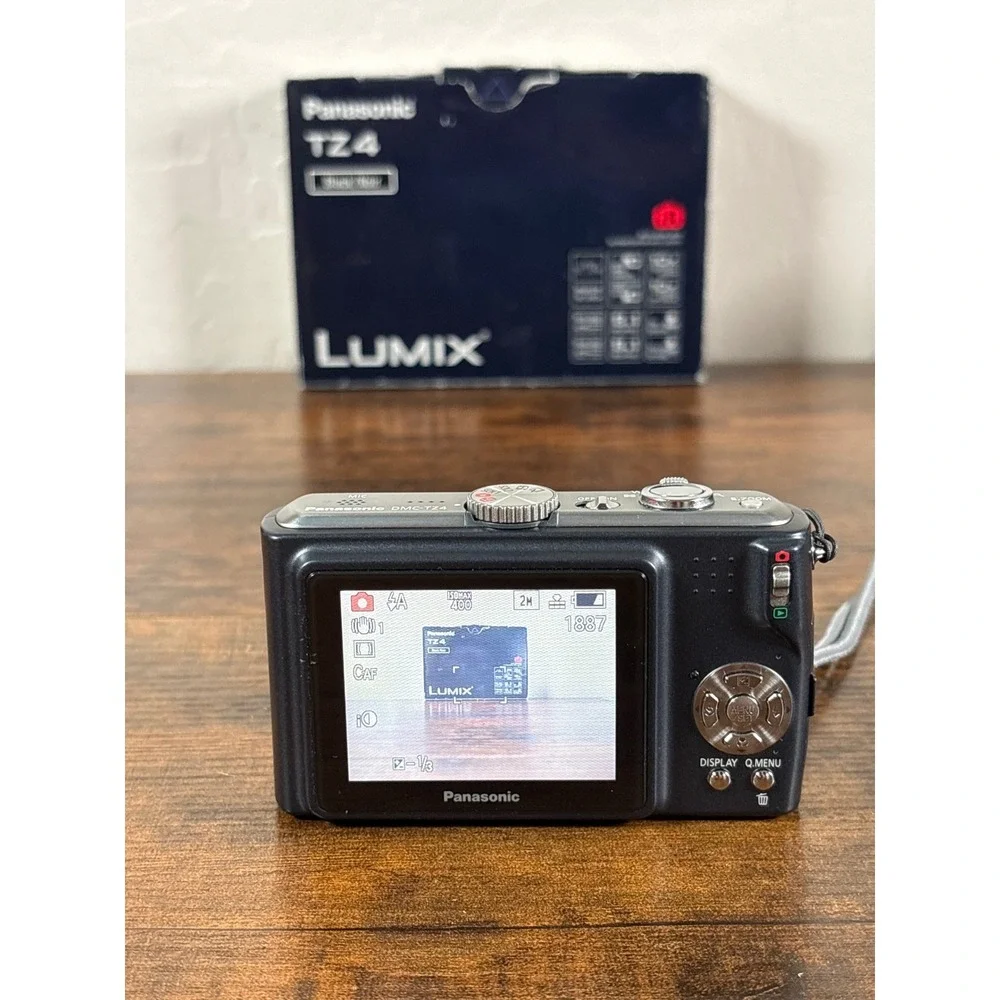 Panasonic Lumix DMC-TZ4 Digital Camera Black 8.1MP 10x Zoom Leica Lens